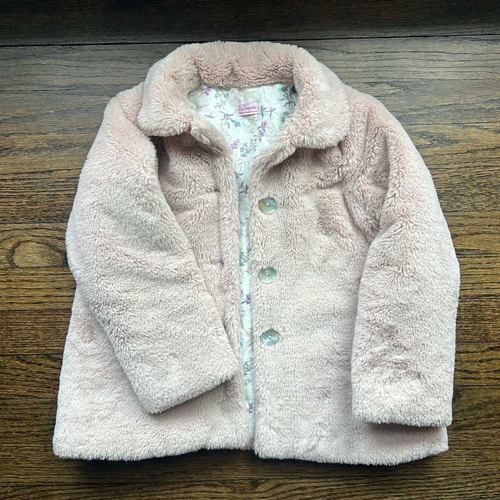 EUC! Gently Worn La Coqueta Girls Blush Plush Jacket